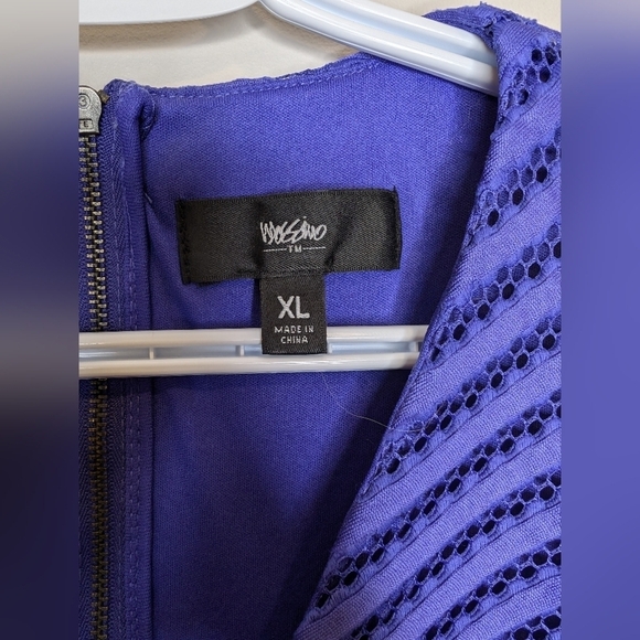 Mossimo Sleeveless Purple Fit n Flare Textured V Neck Dress Women XL - Picture 3 of 10